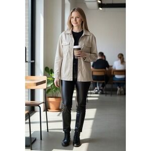 4ever 21 Faux Leather Shacket,  Y2K, Cottagecore Moto Festival Concert Small‎